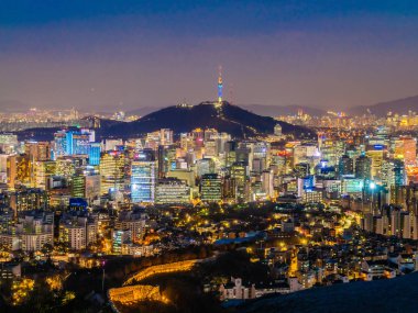 Bina Cityscape Kulesi Seoul City Güney Kore ile güzel mimari