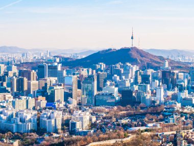 Bina Cityscape Kulesi Seoul City Güney Kore ile güzel mimari