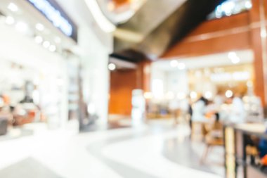 Arkaplan için mağaza içi soyut bulanıklık ve odaklanmış alışveriş merkezi