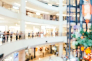 Arkaplan için mağaza içi soyut bulanıklık ve odaklanmış alışveriş merkezi
