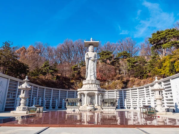 Krásný Buddhismus Socha Bongeunsa Temple City Soul Jižní Korea — Stock fotografie