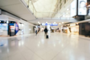 Soyut bulanıklık ve arka plan için Havaalanı terminal iç defocused