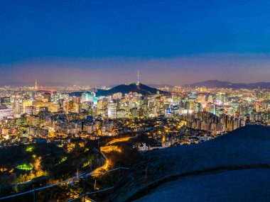 Bina Cityscape Kulesi Seoul City Güney Kore ile güzel mimari