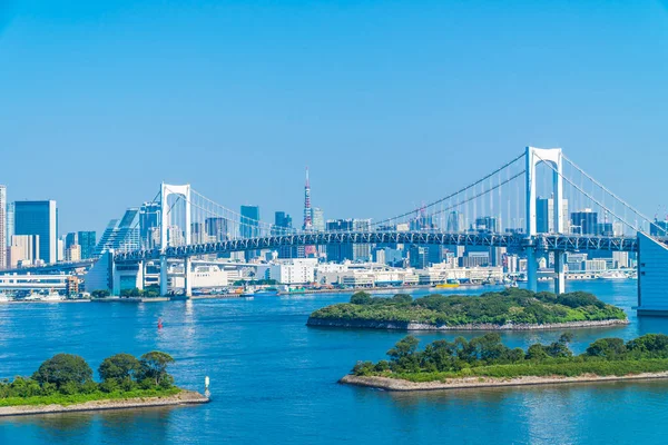 Bella Architettura Costruzione Paesaggio Urbano Della Città Tokyo Con Ponte — Foto Stock