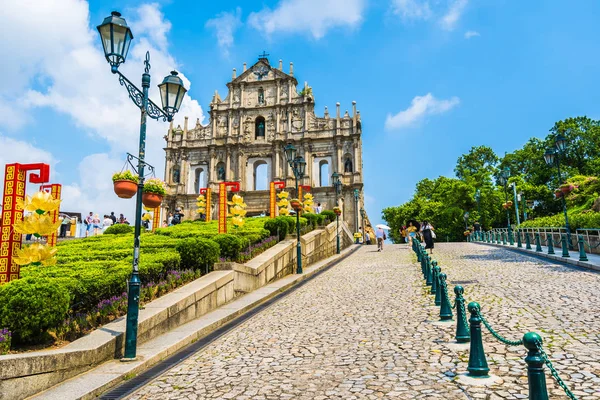 Chine Macao Septembre 2018 Beau Bâtiment Architecture Ancien Avec Ruine — Photo