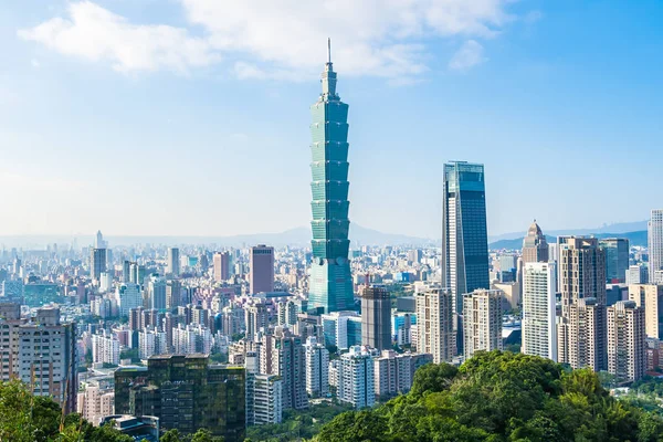 Vackert Landskap Och Stadsbild Taipei 101 Byggnad Och Arkitektur Stadens — Stockfoto
