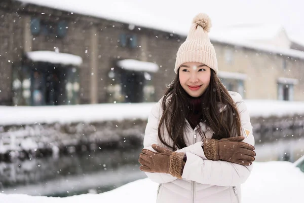 아시아 미소와 오타루 시즌에 홋카이도에 — 스톡 사진