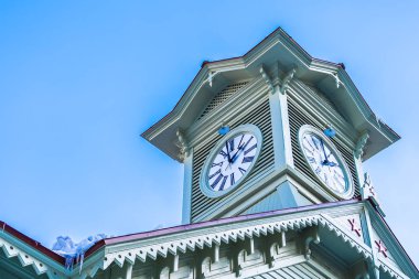 Saat Kulesi Sapporo City Hokkaido Japonya ile bina güzel mimari