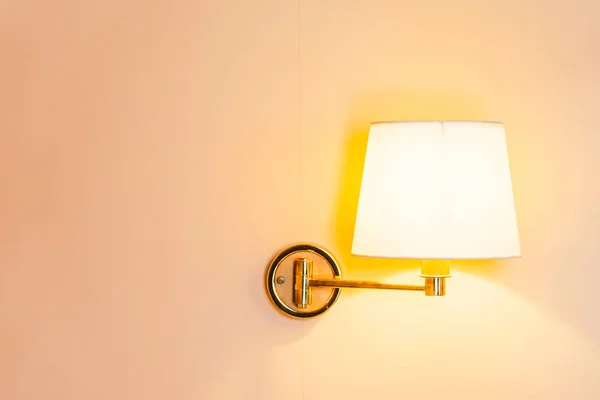 Belle Lampe Ampoule Sur Décoration Murale Intérieur Pièce — Photo