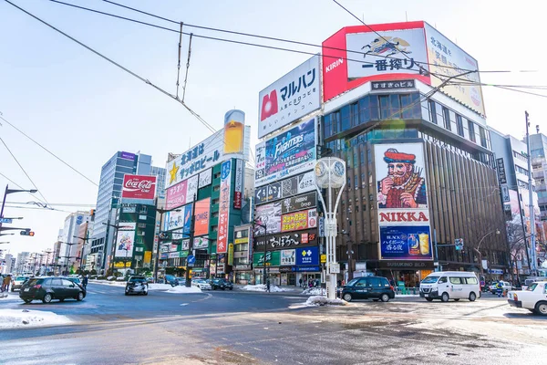 日本北海道 2019年2月3日美丽的建筑建筑 围绕着城市的铃野地区 — 图库照片