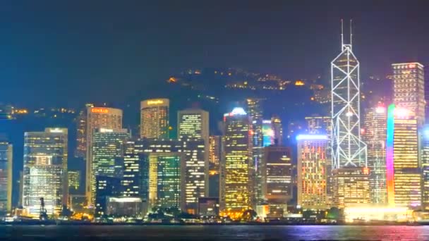 Χρόνο Λήξη Πλάνα Της Όμορφης Σύγχρονης Ασίας Πόλη Νύχτα — Αρχείο Βίντεο