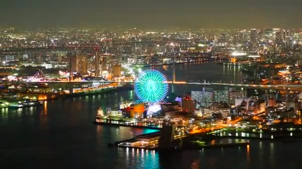 Time Lapse Filmato Bella Moderna Città Asiatica Notte — Video Stock