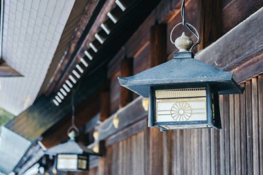 Eski vintage fener dekorasyon Tapınağı'nda Japonya tarzı