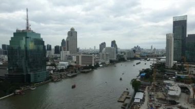 Modern megalopolis Asya şehrinin manzaralı görüntüleri