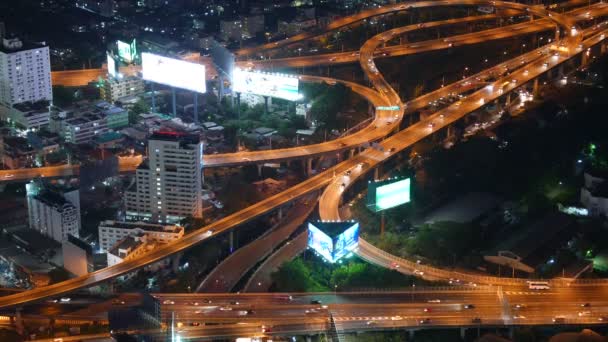 Imágenes Escénicas Ciudad Bangkok Por Noche — Vídeos de Stock