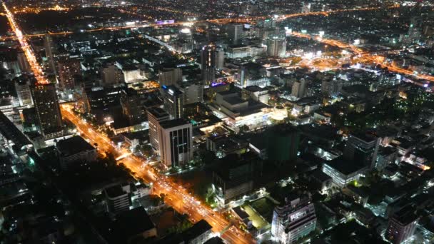 曼谷市晚上的风景画面 — 图库视频影像