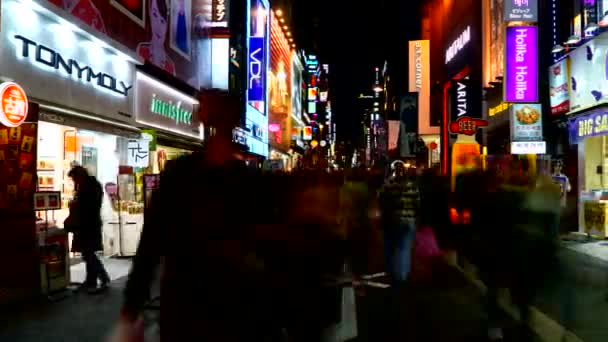 Timelapse Beelden Van Mensen Die Markt Lopen — Stockvideo