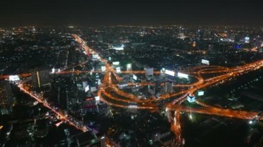 gece Bangkok şehrin in manzara zaman atlamalı görüntüleri