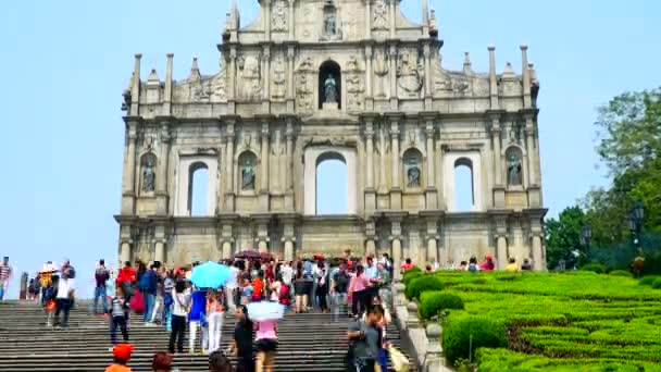 Nádherný Záběr Zřícenin Svatého Pavla Macau Čína — Stock video