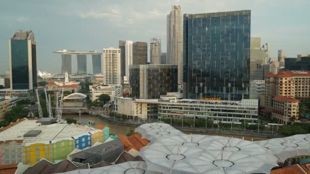Scénické Záběry Moderních Budov Singapuru — Stock video