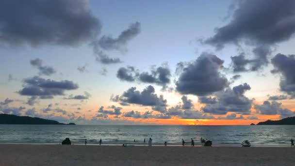 Images Tranquilles Belle Mer Ondulée Coucher Soleil — Video