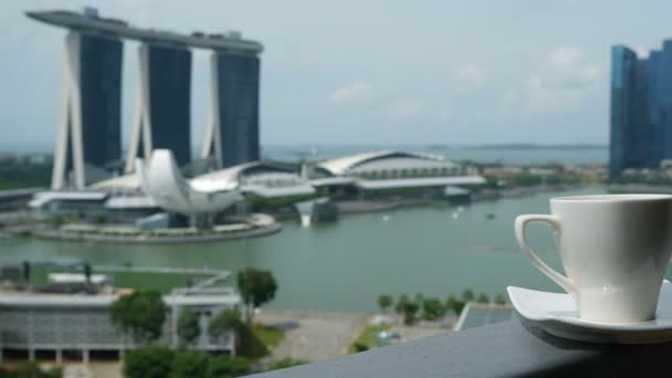 Съёмки Современных Зданий Сингапуре — стоковое видео
