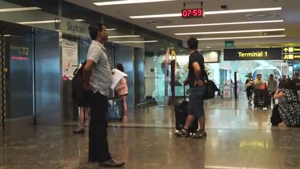 Time Lapse Footage People Walking Airport Terminal — Stock Video