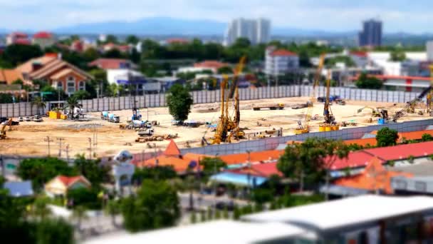 Time Lapse Footage Construction Site Asian Town — Vídeo de Stock
