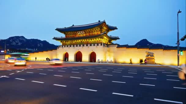 Prachtig Gebouw Van Gyeongbokgung Palace Seoul Korea — Stockvideo