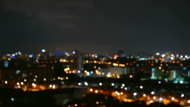 Blurred Footage Beautiful City Lights Night — Stock Video