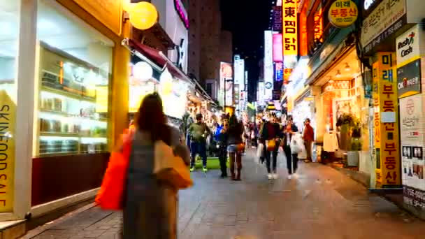 Timelapse Beelden Van Mensen Die Markt Lopen — Stockvideo