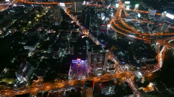 Gece Bangkok Şehrin Manzara Zaman Atlamalı Görüntüleri — Stok video