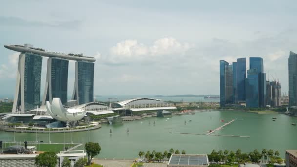 Schilderachtige Timelapse Opnames Van Moderne Gebouwen Singapore City — Stockvideo