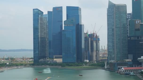 Riprese Panoramiche Time Lapse Edifici Moderni Nella Città Singapore — Video Stock