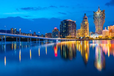 Bina Cityscape macau City geceleri güzel mimari