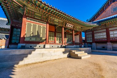 Gyeongbokgung Sarayı Seul Güney Kore'de bina güzel mimari