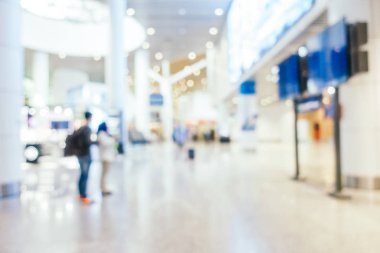 Soyut bulanıklık ve ufuk Havaalanı yolcu taşıma iç arka plan için için terminal