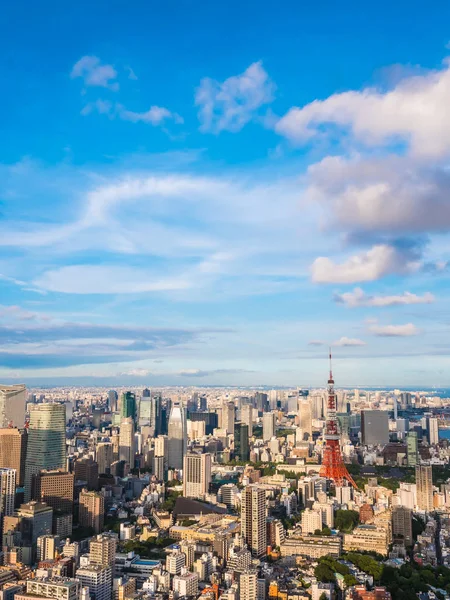 Hermosa Arquitectura Construcción Alrededor Ciudad Tokyo Con Torre Tokyo Japón — Foto de Stock