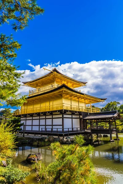Hermoso Templo Kinkakuji Con Pabellón Oro Hito Kyoto Japón — Foto de Stock