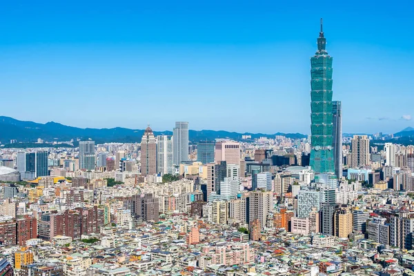 Hermosa Arquitectura Edificio Taipei Horizonte Ciudad Taiwán —  Fotos de Stock