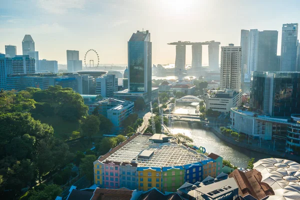 Prachtige Architectuur Bouwen Exterieur Stadsgezicht Skyline Van Stad Van Singapore — Stockfoto