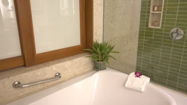 Footage Hotel Bathroom Luxury Resort — Stock Video