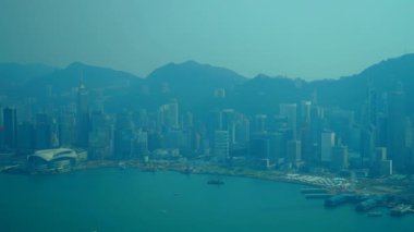 Modern megalopolis Asya şehrinin manzaralı görüntüleri