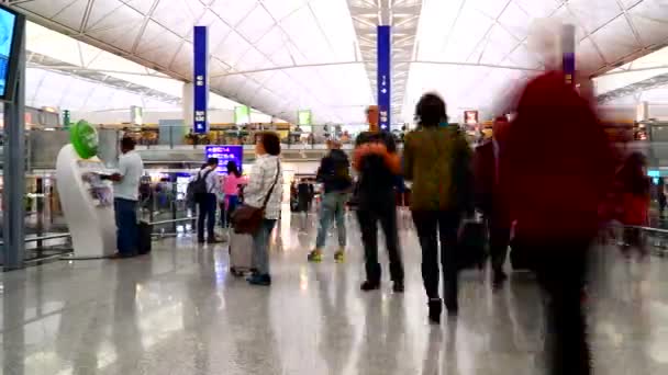 Time Lapse Footage People Walking Airport Terminal — Stock Video