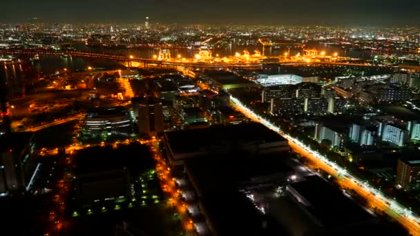Tempo Lapso Filmagem Bela Moderna Cidade Asiática Noite — Vídeo de Stock
