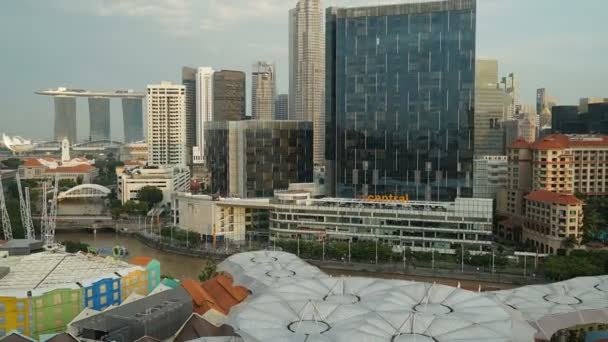 Scénické Záběry Moderních Budov Singapuru — Stock video