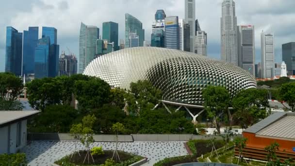 Riprese Panoramiche Time Lapse Edifici Moderni Nella Città Singapore — Video Stock