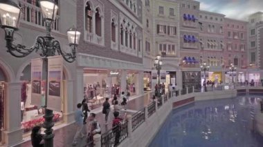 Macau şehrinde Venedik otel tesisi ve casino güzel iç
