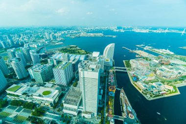 Güzel dış yapı ve Mimarlık Yokohama şehir manzarası Japonya