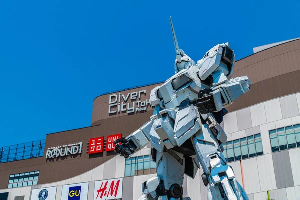 Tokyo Japonya Ağustos 2018 Güzel Dev Tek Boynuzlu Gundam Model — Stok fotoğraf